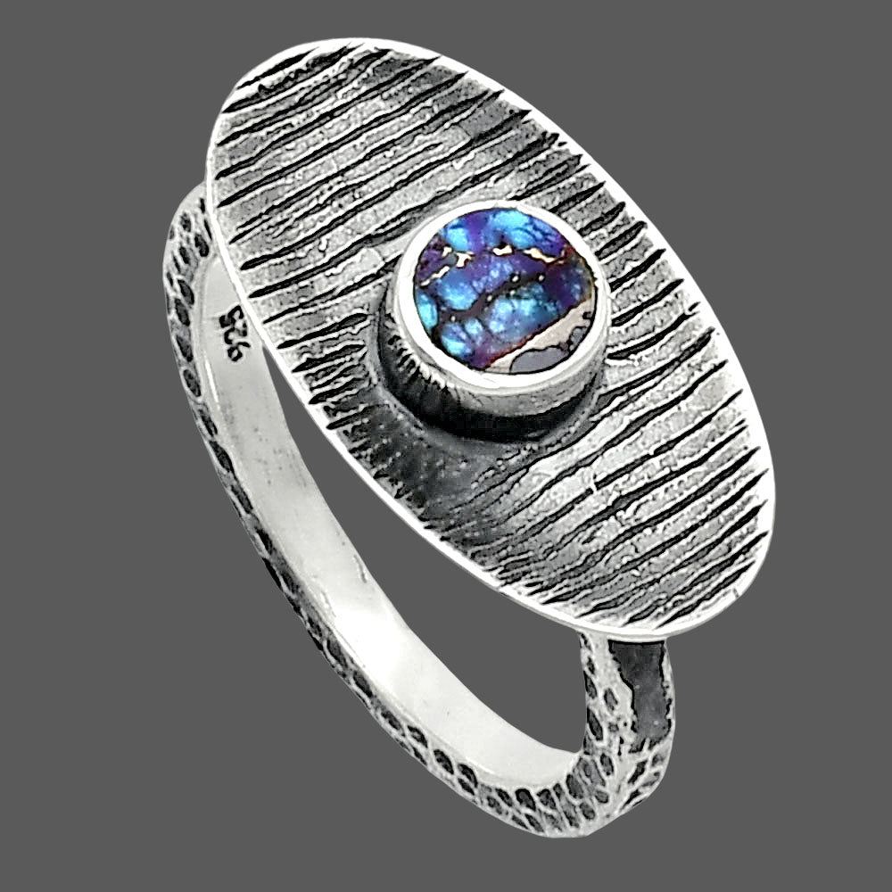Kingman Purple Dahlia Turquoise Ring size-7 R-1573 SDR244242
