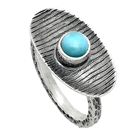 Natural Larimar (Dominican Republic) Ring size-6 R-1573 SDR244272