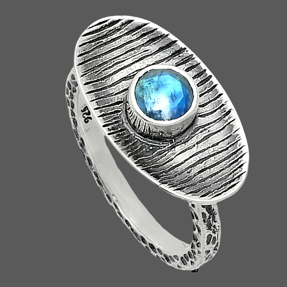 Faceted Rainbow Moonstone - India Ring size-7 R-1573 SDR244285
