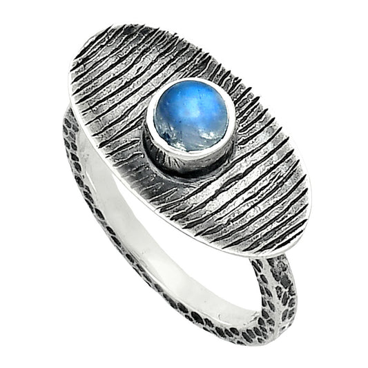 Natural Rainbow Moonstone - India Ring size-8 R-1573 SDR244287