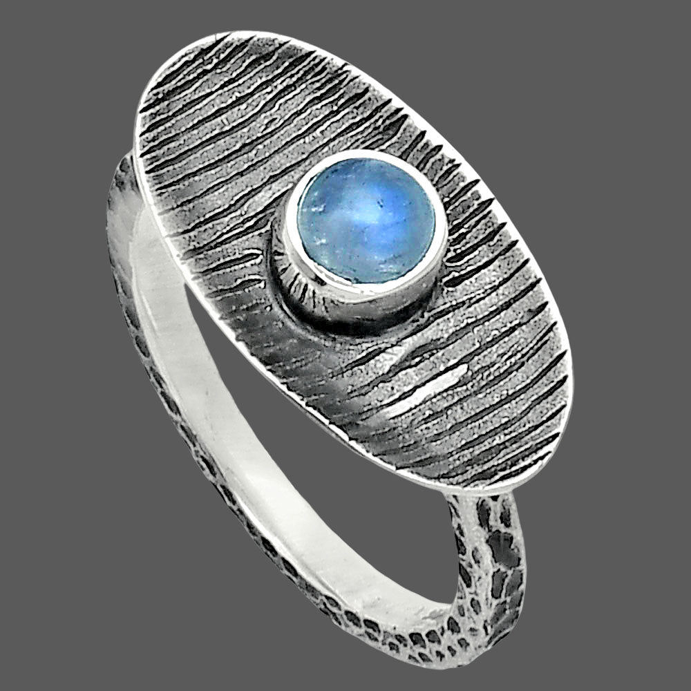 Natural Rainbow Moonstone - India Ring size-8.5 R-1573 SDR244289