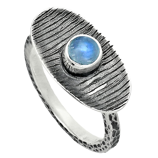 Natural Rainbow Moonstone - India Ring size-8.5 R-1573 SDR244289