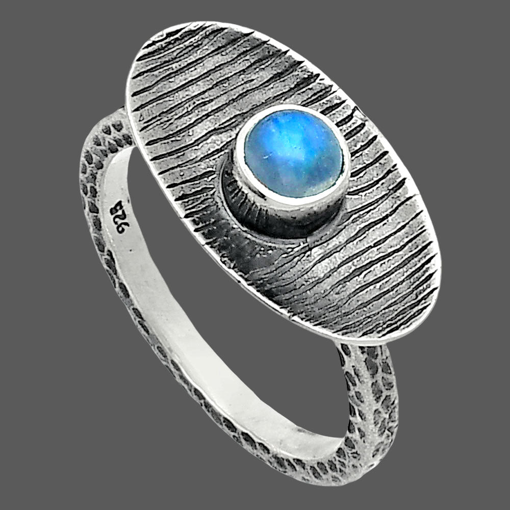 Natural Rainbow Moonstone - India Ring size-8.5 R-1573 SDR244290