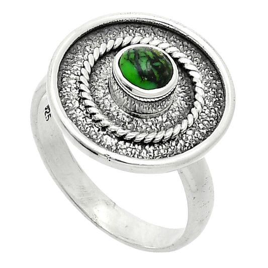 Natural Green Matrix Turquoise Ring size-8 R-1439 SDR244299