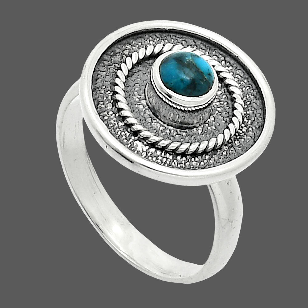 Natural Turquoise Morenci Mine Ring size-8 R-1439 SDR244312