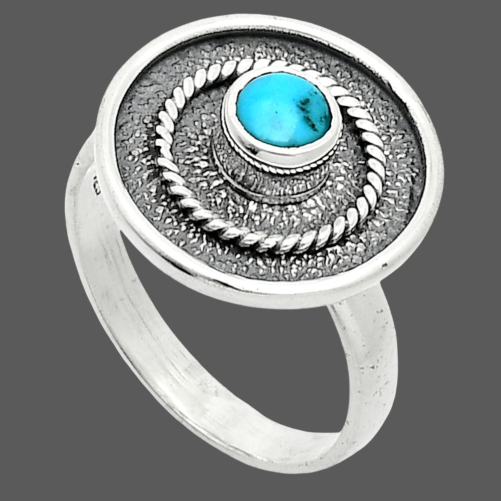 Natural Turquoise Morenci Mine Ring size-8 R-1439 SDR244315