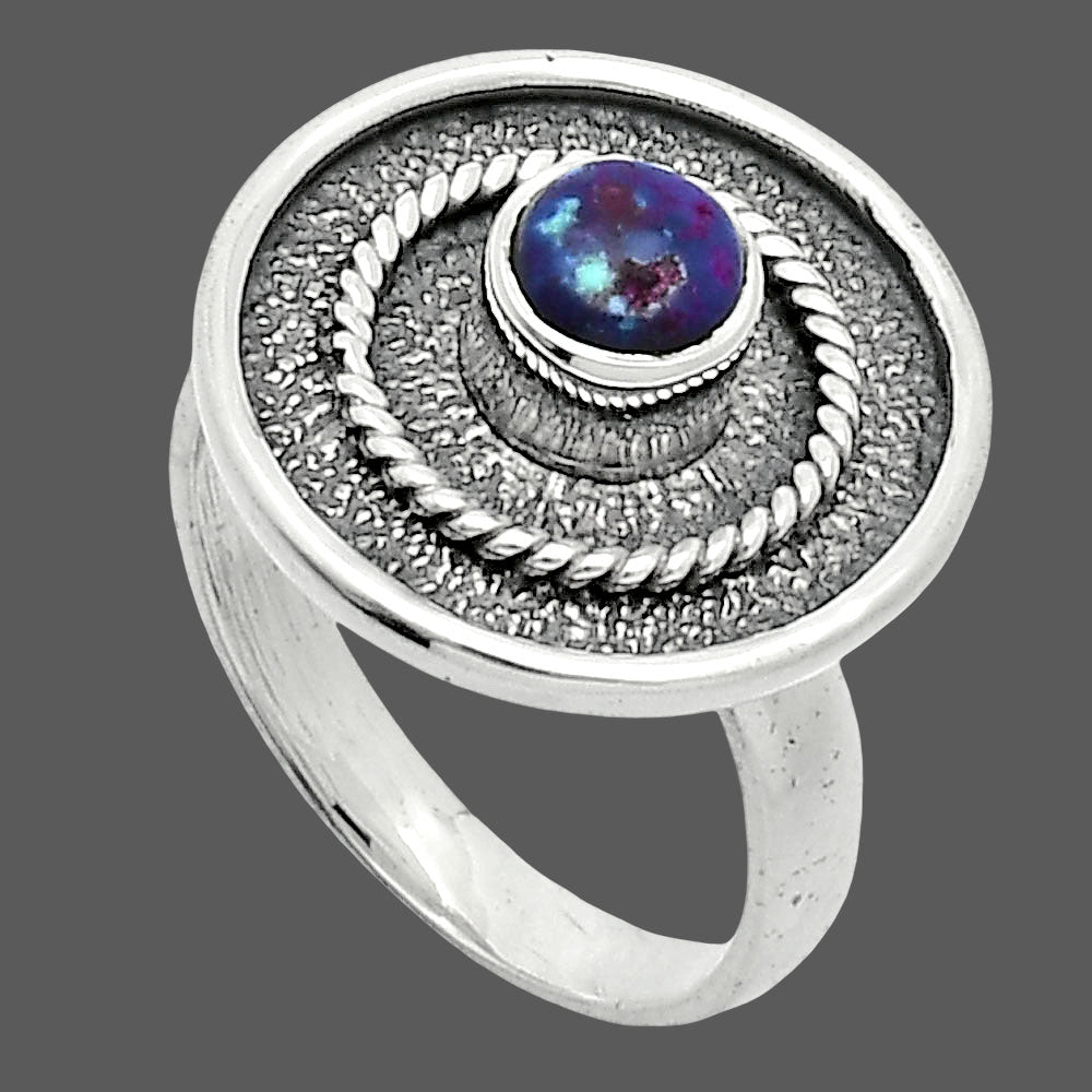 Kingman Purple Dahlia Turquoise Ring size-6 R-1439 SDR244324