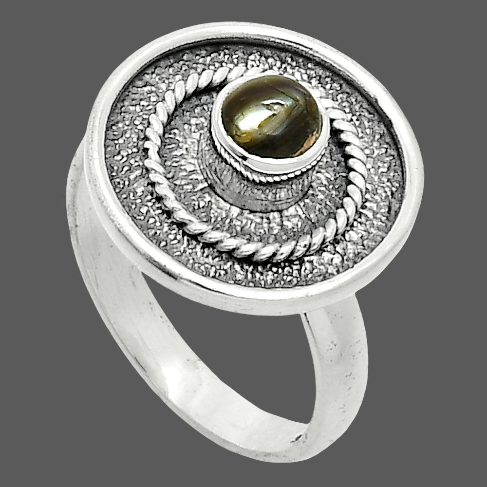 Natural Copper Abalone Shell Ring size-8 R-1439 SDR244326