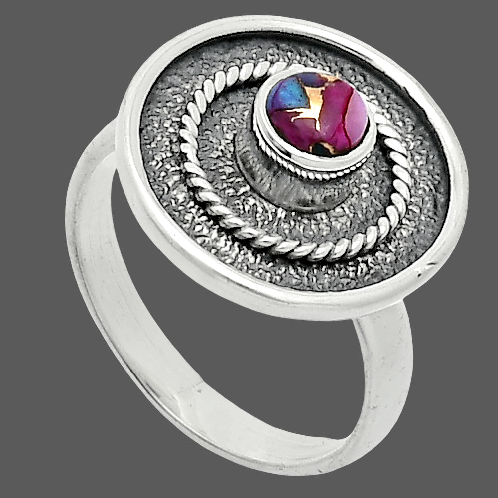 Kingman Pink Dahlia Turquoise Ring size-7.5 R-1439 SDR244327
