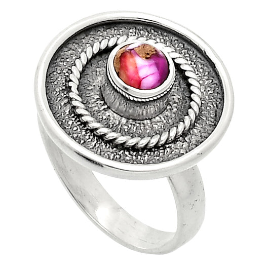 Kingman Pink Dahlia Turquoise Ring size-6 R-1439 SDR244328