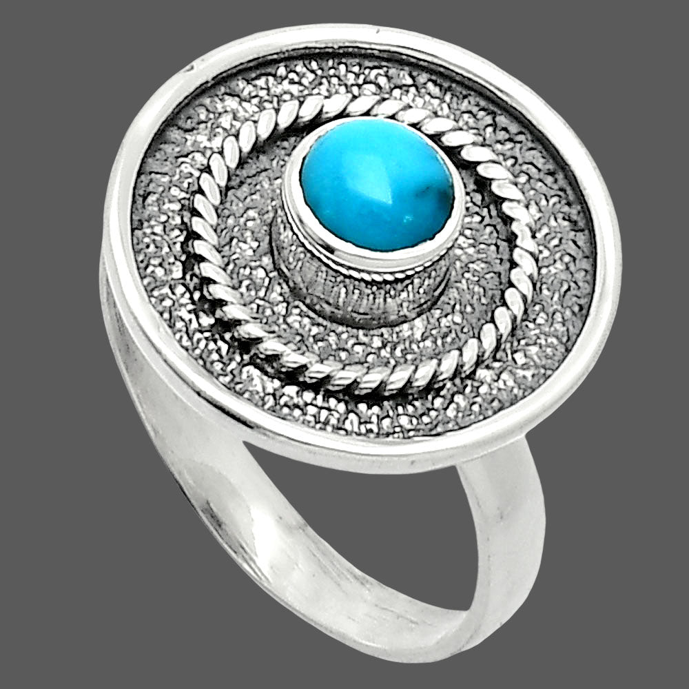Natural Turquoise Morenci Mine Ring size-7 R-1439 SDR244329