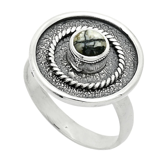 Authentic White Buffalo Turquoise Nevada Ring size-7 R-1439 SDR244339