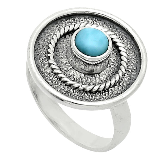 Natural Larimar (Dominican Republic) Ring size-6 R-1439 SDR244340