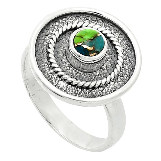 Blue Turquoise In Green Mohave - USA Ring size-8 R-1439 SDR244344
