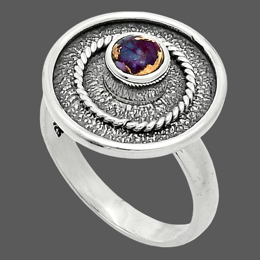 Copper Purple Turquoise - Arizona Ring size-8 R-1439 SDR244355
