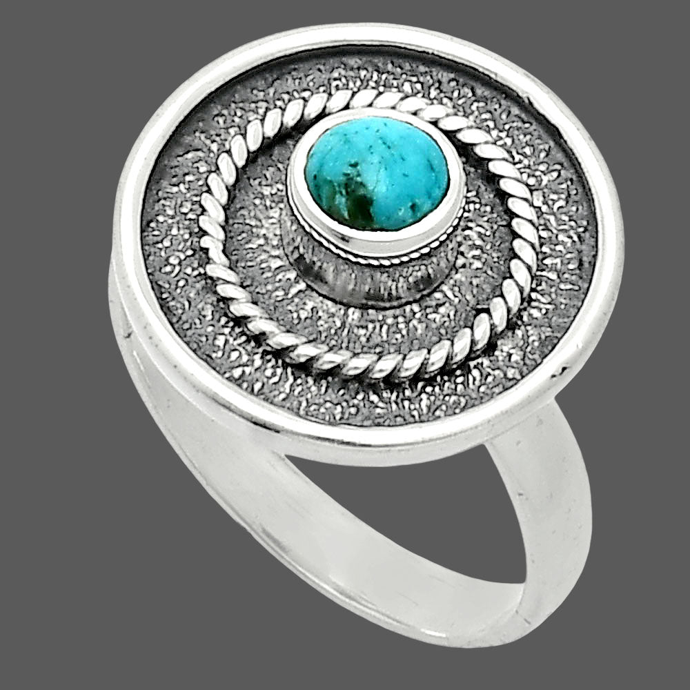 Natural Rare Turquoise Nevada Aztec Mt Ring size-7.5 R-1439 SDR244357