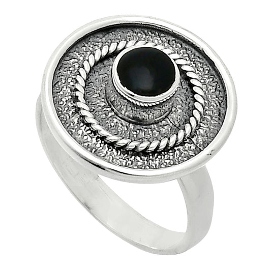 Natural Black Onyx - Brazil Ring size-7 R-1439 SDR244366