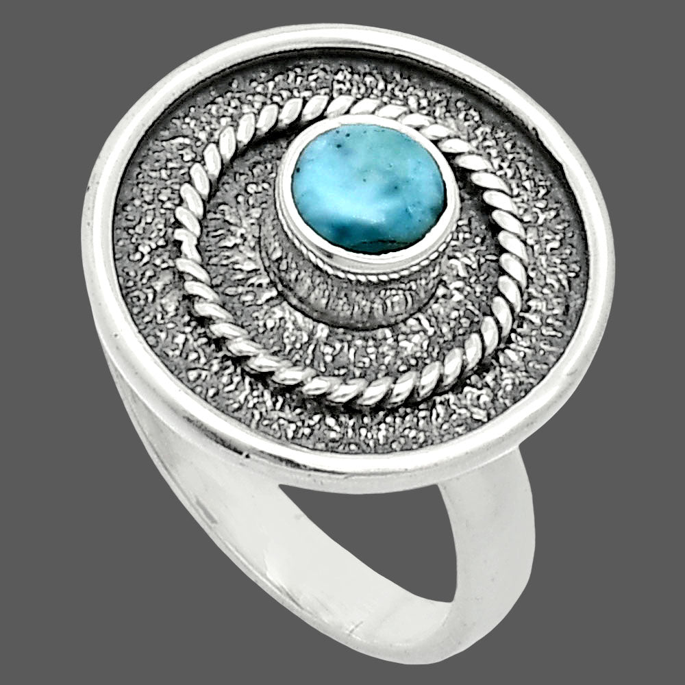 Natural Larimar (Dominican Republic) Ring size-6 R-1439 SDR244368