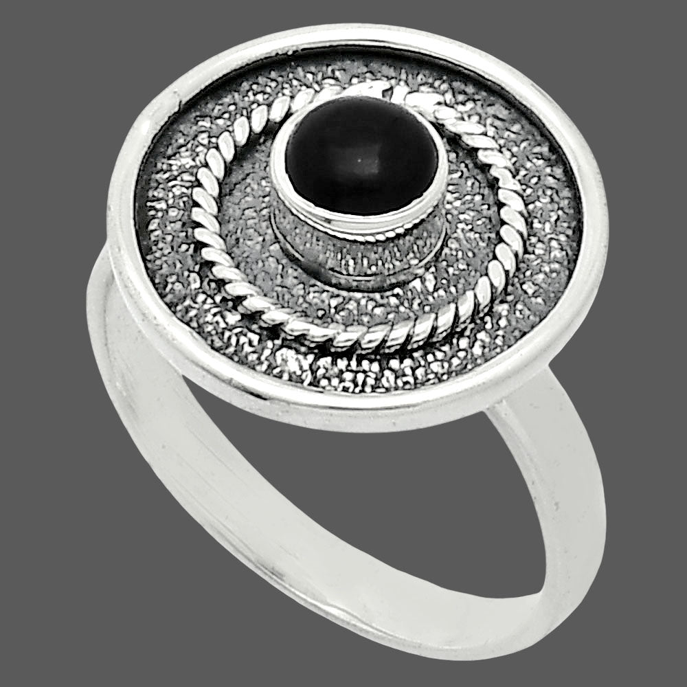 Natural Black Onyx - Brazil Ring size-8 R-1439 SDR244370