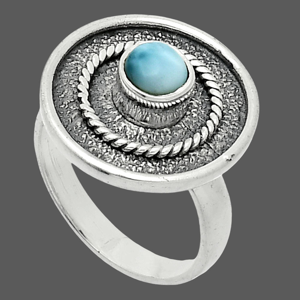 Natural Larimar (Dominican Republic) Ring size-6 R-1439 SDR244372