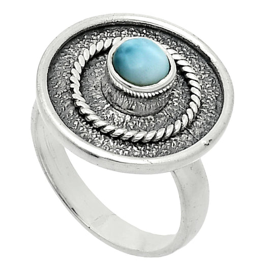 Natural Larimar (Dominican Republic) Ring size-6 R-1439 SDR244372