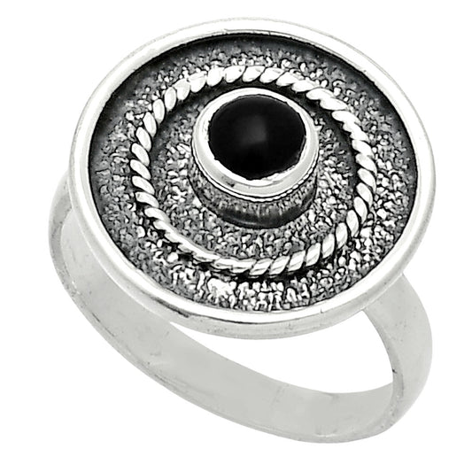 Natural Black Ethiopian Opal Ring size-7 R-1439 SDR244387