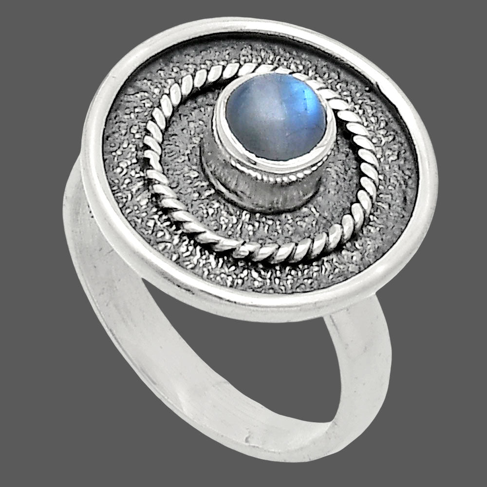 Natural Rainbow Moonstone - India Ring size-7 R-1439 SDR244391