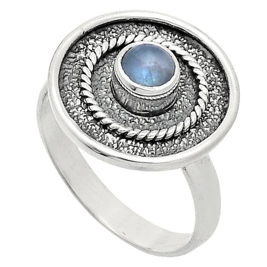 Natural Rainbow Moonstone - India Ring size-8 R-1439 SDR244393