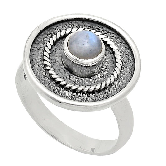 Natural Rainbow Moonstone - India Ring size-7 R-1439 SDR244394