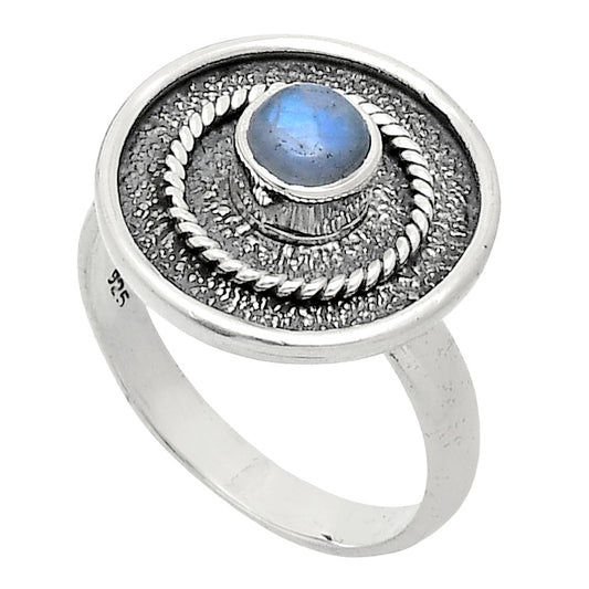 Natural Rainbow Moonstone - India Ring size-8 R-1439 SDR244396