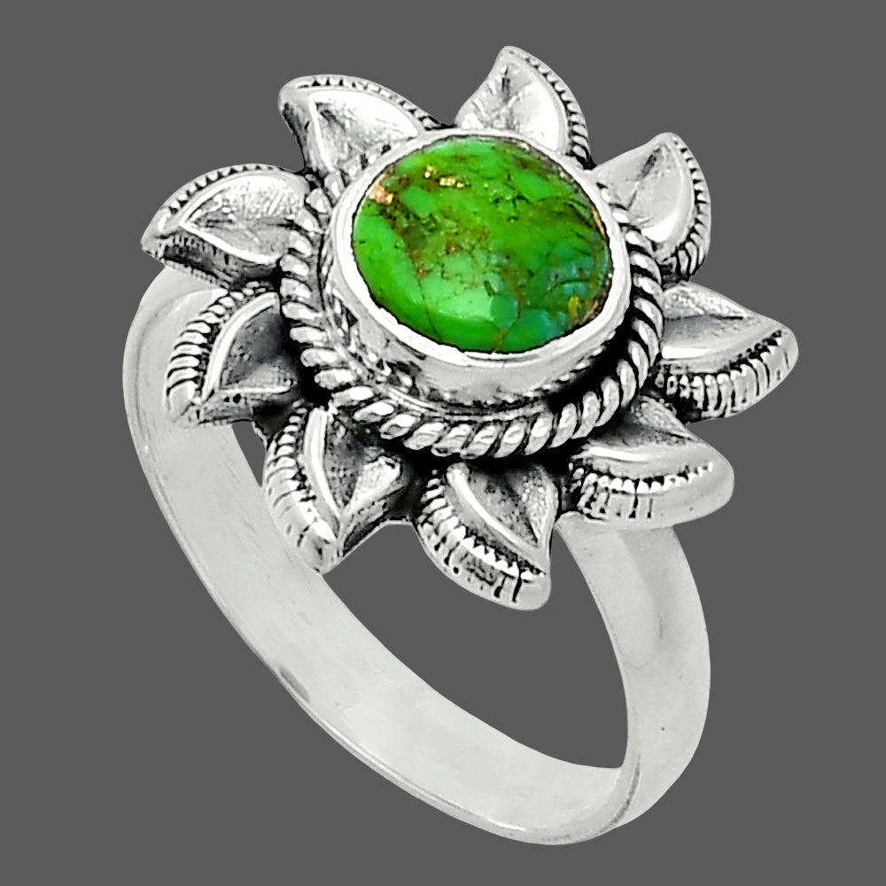 Sun - Natural Copper Green Turquoise Ring size-7 R-1617 SDR244780