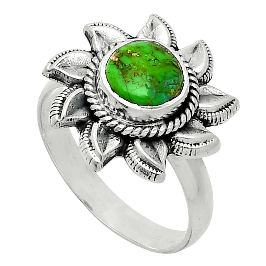 Sun - Natural Copper Green Turquoise Ring size-7 R-1617 SDR244780
