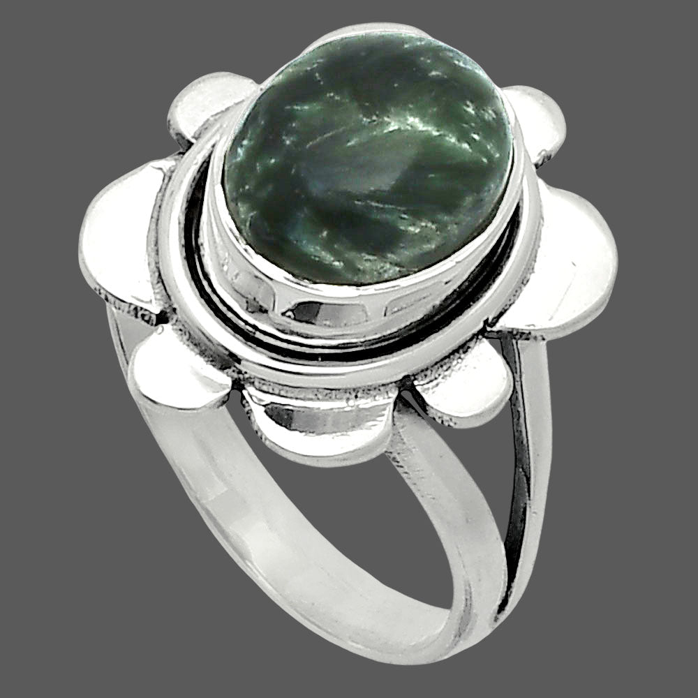 Natural Russian Seraphinite Ring size-6.5 R-1342 SDR245064