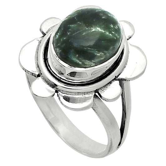 Natural Russian Seraphinite Ring size-6.5 R-1342 SDR245064