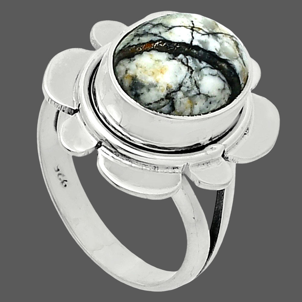 Authentic White Buffalo Turquoise Nevada Ring size-6 R-1342 SDR245110