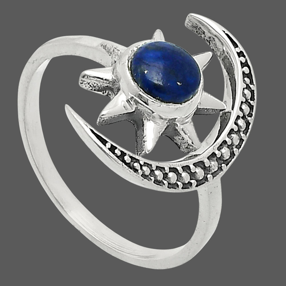 Star Moon Adjustable Lapis Lazuli Ring size-8.5 R-1015 SDR245455