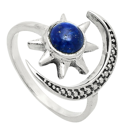 Star Moon Adjustable Lapis Lazuli Ring size-6.5 R-1015 SDR245480