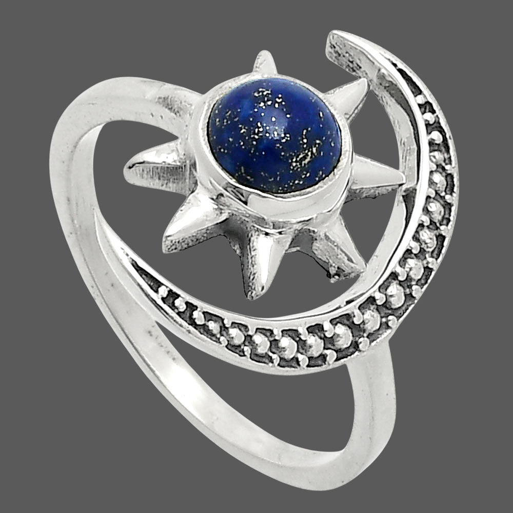 Star Moon Adjustable Lapis Lazuli Ring size-7.5 R-1015 SDR245486