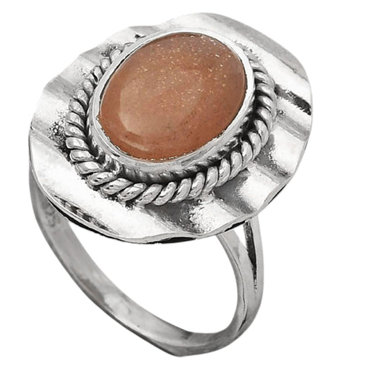 Natural Sunstone - Namibia Ring size-8.5 R-1212 SDR245522