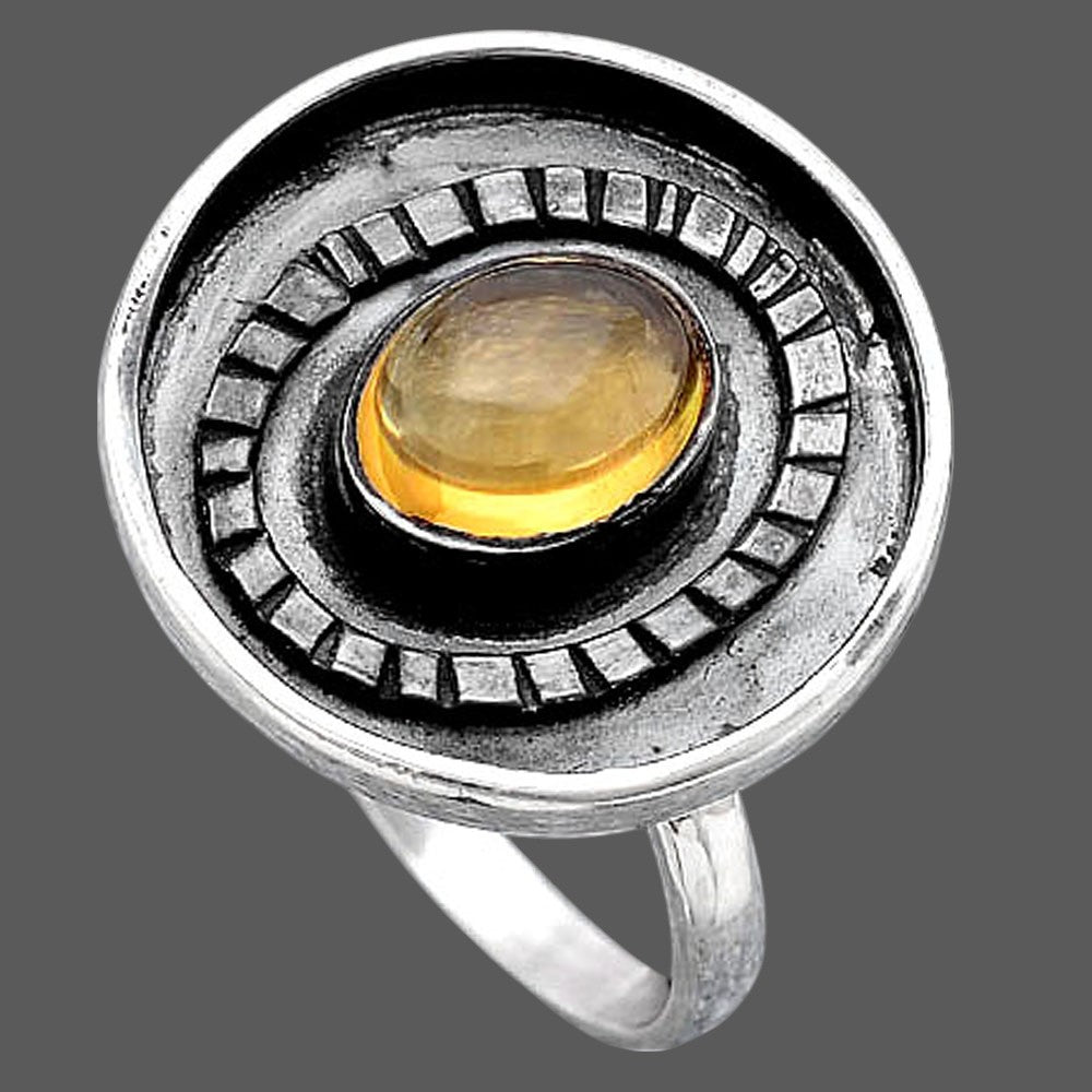 Natural Citrine Cab Ring size-8 R-1080 SDR245573
