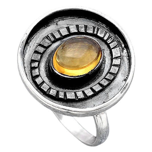 Natural Citrine Cab Ring size-7 R-1080 SDR245580