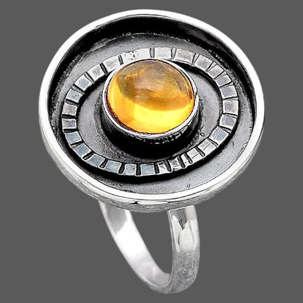Natural Citrine Cab Ring size-8 R-1080 SDR245616