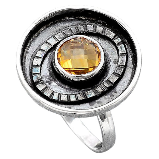 Faceted Natural Citrine Ring size-7 R-1080 SDR245629