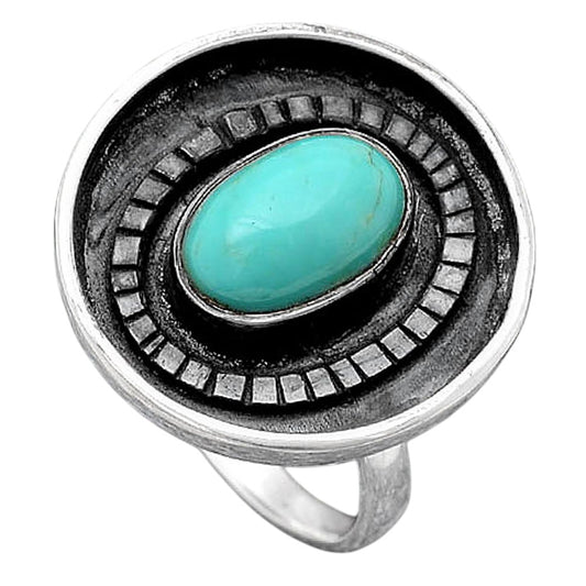 Natural Rare Turquoise Nevada Aztec Mt Ring size-7 R-1080 SDR245630