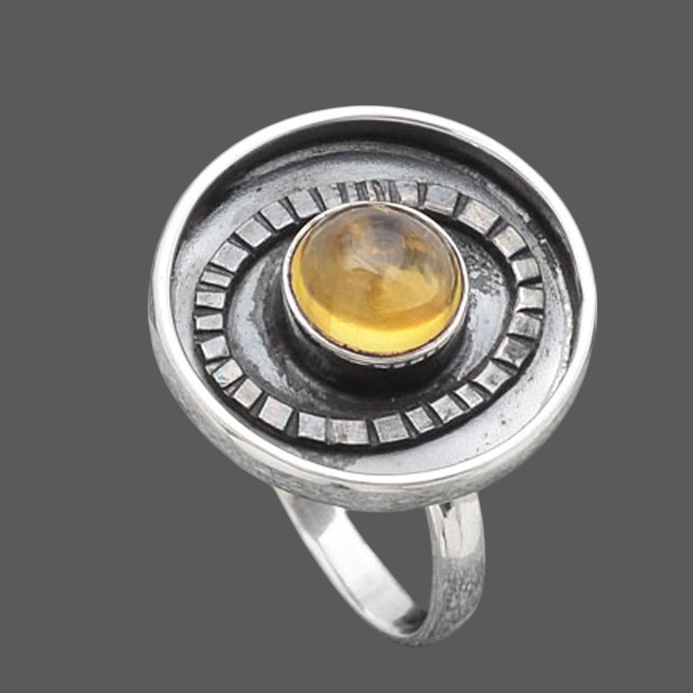 Natural Citrine Cab Ring size-8 R-1080 SDR245661
