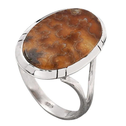 Natural Sutured Ammonite Madagascar Ring size-9 R-1418 SDR245699