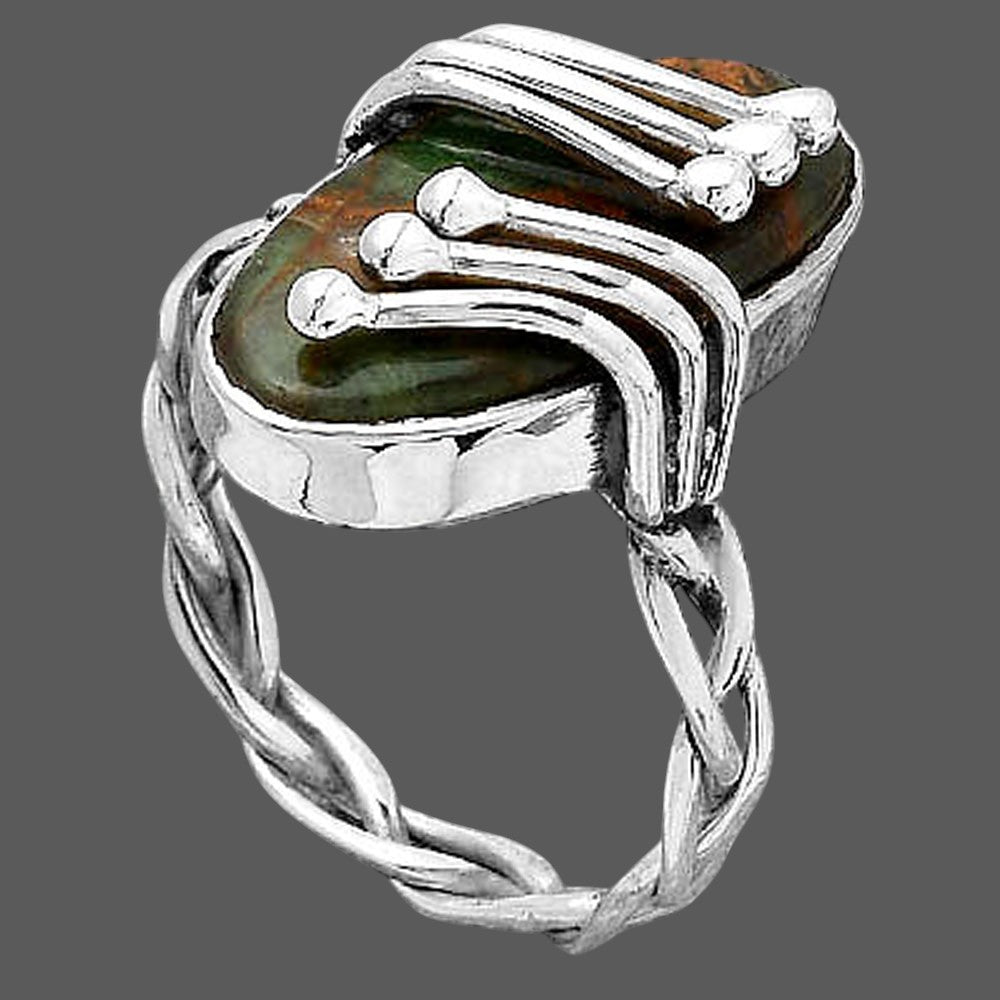 Turkish Rainforest Chrysocolla Ring size-8 R-1553 SDR245782