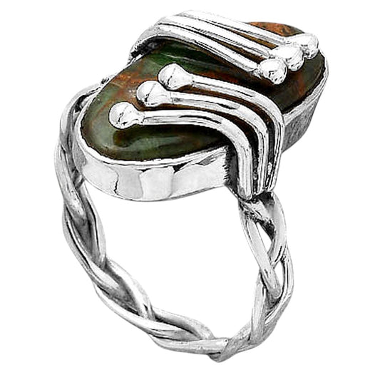 Turkish Rainforest Chrysocolla Ring size-8 R-1553 SDR245782