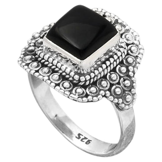 Natural Tektite Cab - Greek Ring size-8 R-1124 SDR245892