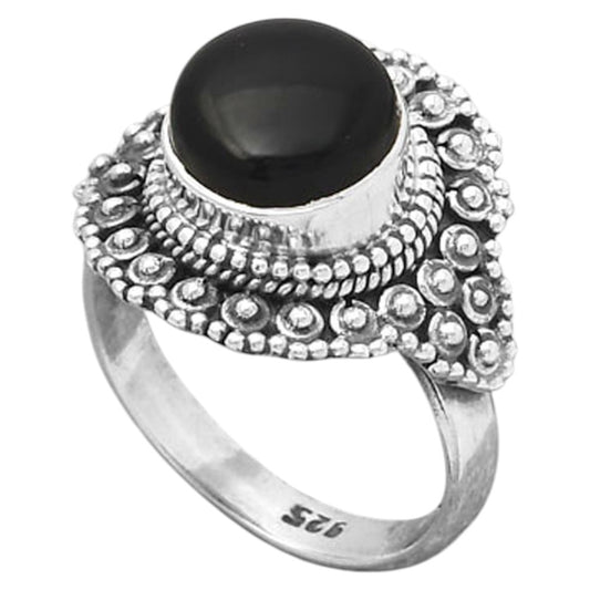 Natural Tektite Cab - Greek Ring size-7 R-1124 SDR245903